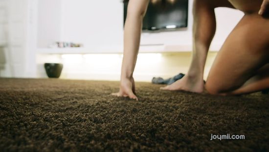 Brunette is fucked on floor