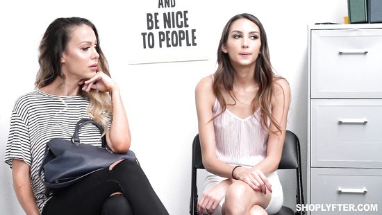 Shoplifter fucks two teen chicks