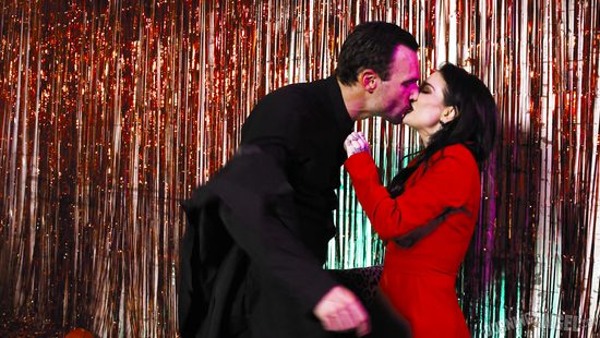 Tattooed brunette nailed hard in club