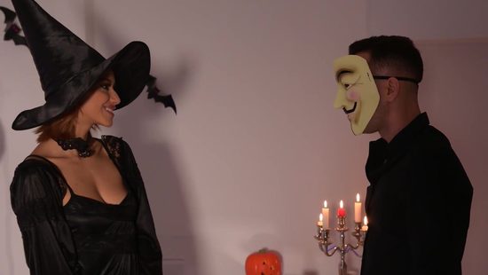 Veronica Leal's first anal on Halloween night