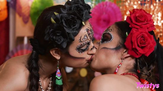 Horny lesbians getting busy with each other