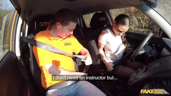 She's a dumb driving student but can fuck like a whore