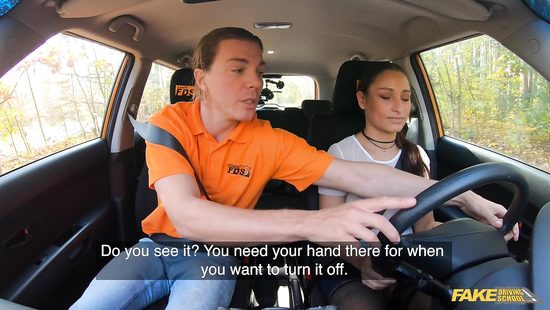 She's a dumb driving student but can fuck like a whore