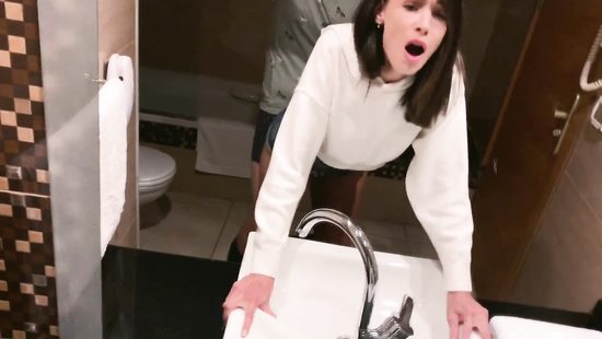 Her reactions are priceless whenever he makes a thrust