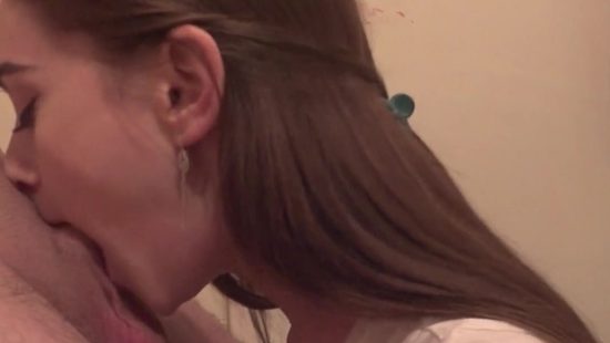 Choking on the rod and licking his meatballs