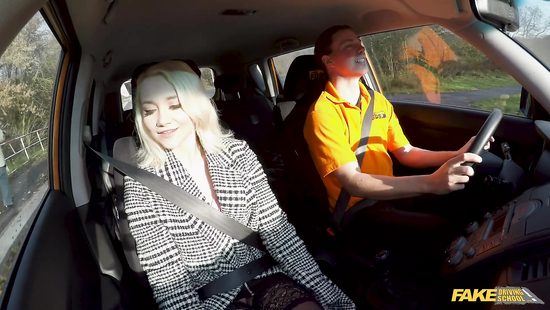 She's distracted by the big cock bulging under his pants