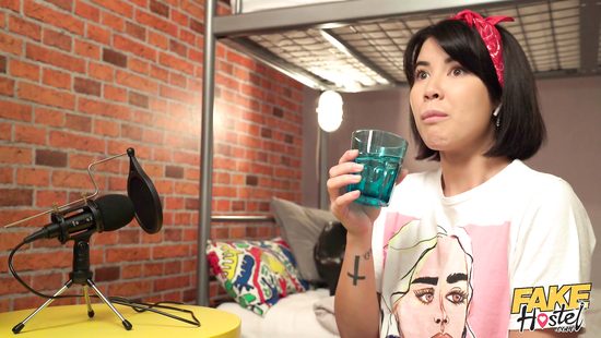 Cock graciously slices through her flaming pussy lips