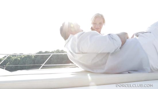 Romantic couple fucking in their yacht
