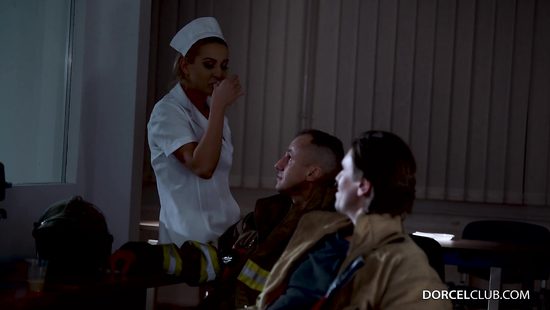 Hot dame gangbanged by horny firemen