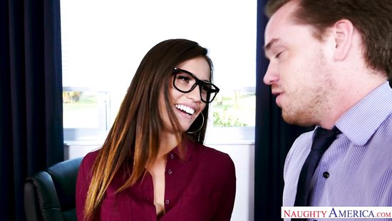 Hot secretary keeping the boss gratified