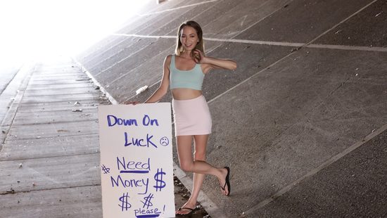 Shameless slut fucked for money