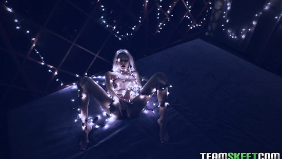 Hottie laced with x mass lights smashed in a bizarre scene