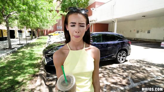 Dame with small ass throbbed outdoors for money