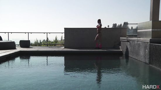 Brunette endures extreme sex on couch