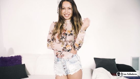 Hot brunette choking on stiff dong