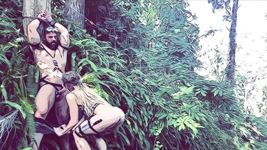 Outdoor nude roleplay and brutal sex