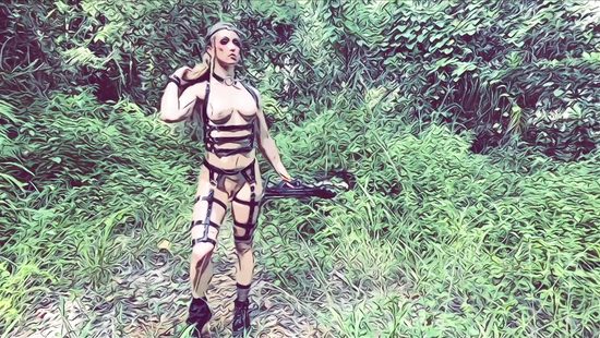 Outdoor nude roleplay and brutal sex