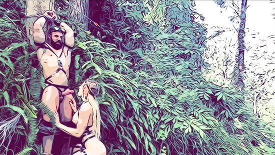 Outdoor nude roleplay and brutal sex