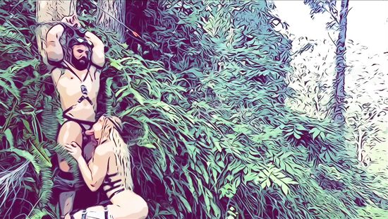 Outdoor nude roleplay and brutal sex