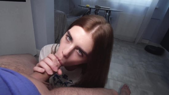 POV blowjob by a nerdy teen