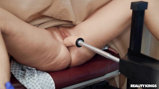 Aroused MILFs with fucking machine action