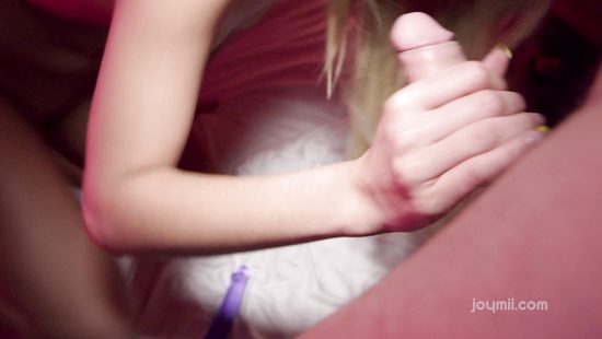 Girl gives handjob and fucks on live cam