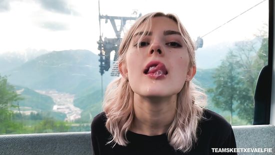 Voluptuous chick gives some oral in a car