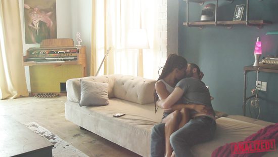 Petite ebony hottie appreciates anal sex