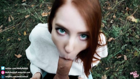 Redhead fucked by a stranger in the woods