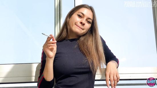 Smoking girlfriend fucked in all holes