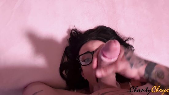 Throat job and balls sucking in POV
