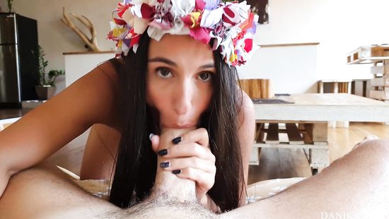 Brave hottie gets ass banged and creampied