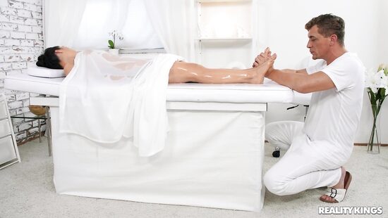 Classy girl gets oiled and nailed