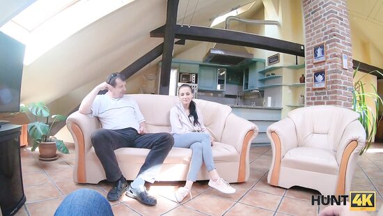 Crazy cuckold watches his wife fucking hard