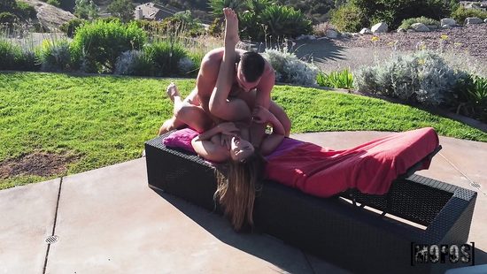 Teen gives a footjob and a hot blow