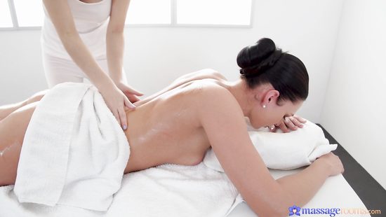 Asian lesbian fondles girlfriend's pussy