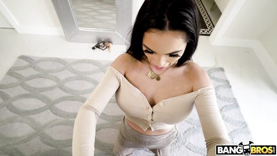 Brunette sucks and wanks eagerly