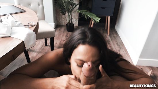 MILF sucks balls and rides the dong