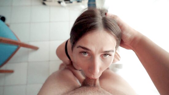 Teen nymph sucks and rides in POV