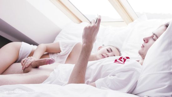 Pigtailed teen dominates her lover