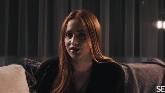 Redhead girl rides hard pecker