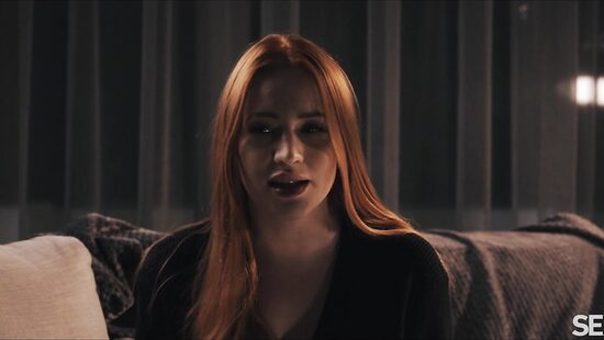 Redhead girl rides hard pecker