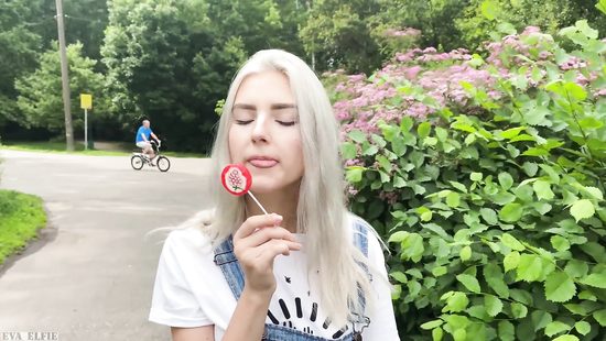 Eva Elfie fucks in woods