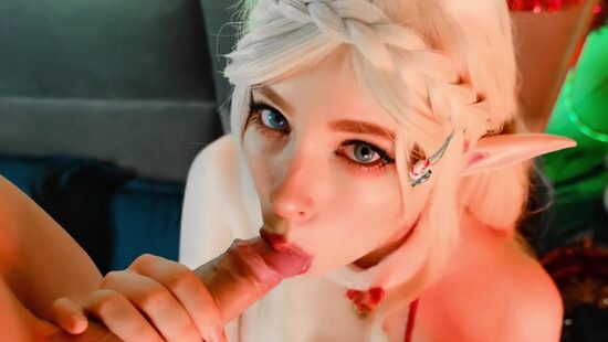 Elf girl sucks hard dick