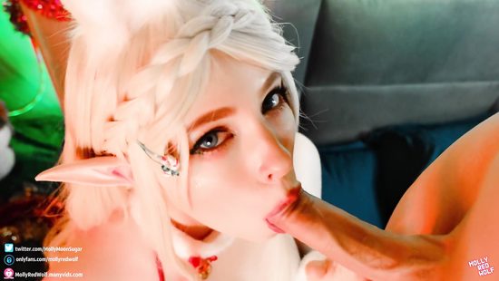 Elf girl sucks hard dick