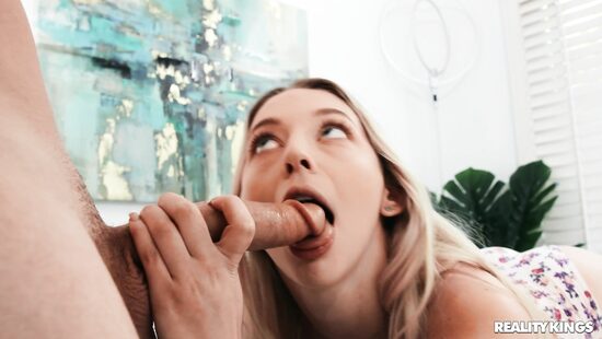 Blonde's shaved cunt is drilled