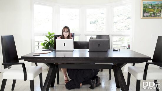 Nerdy girl fucked on couch