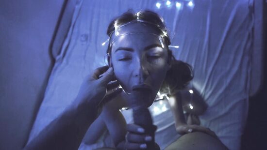 Babe wrapped in Christmas decorations