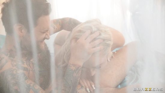 Handcuffed blonde fucked by master