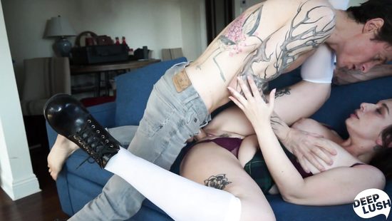 Tattooed punk fucks lovely girl